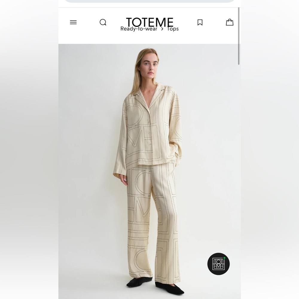 Toteme Monogram Silk Blouse